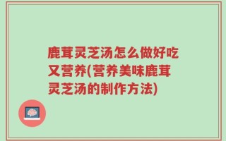 鹿茸灵芝汤怎么做好吃又营养(营养美味鹿茸灵芝汤的制作方法)
