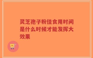 灵芝孢子粉佳食用时间是什么时候才能发挥大效果