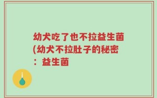 幼犬吃了也不拉益生菌(幼犬不拉肚子的秘密：益生菌