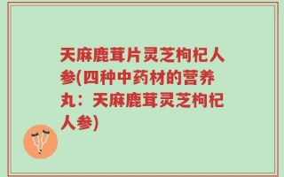 天麻鹿茸片灵芝枸杞人参(四种中药材的营养丸：天麻鹿茸灵芝枸杞人参)