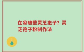 在家破壁灵芝孢子？灵芝孢子粉制作法