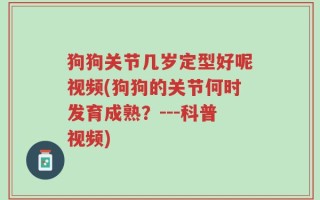 狗狗关节几岁定型好呢视频(狗狗的关节何时发育成熟？---科普视频)
