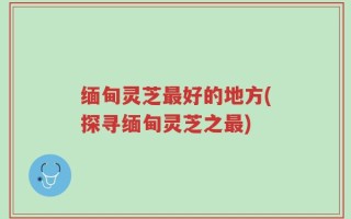 缅甸灵芝最好的地方(探寻缅甸灵芝之最)