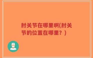 肘关节在哪里啊(肘关节的位置在哪里？)