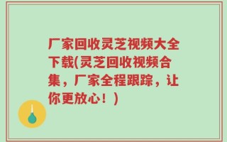 厂家回收灵芝视频大全下载(灵芝回收视频合集，厂家全程跟踪，让你更放心！)