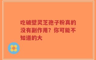 吃破壁灵芝孢子粉真的没有副作用？你可能不知道的大