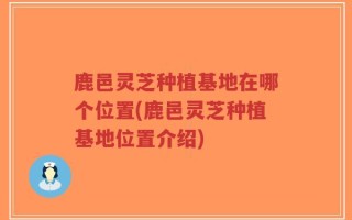 鹿邑灵芝种植基地在哪个位置(鹿邑灵芝种植基地位置介绍)