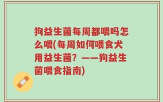 狗益生菌每周都喂吗怎么喂(每周如何喂食犬用益生菌？——狗益生菌喂食指南)