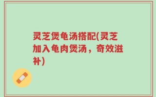 灵芝煲龟汤搭配(灵芝加入龟肉煲汤，奇效滋补)