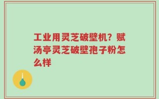 工业用灵芝破壁机？赋汤亭灵芝破壁孢子粉怎么样