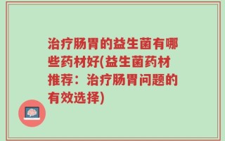 治疗肠胃的益生菌有哪些药材好(益生菌药材推荐：治疗肠胃问题的有效选择)