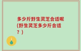 多少斤野生灵芝合适呢(野生灵芝多少斤合适？)