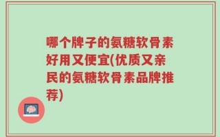 哪个牌子的氨糖软骨素好用又便宜(优质又亲民的氨糖软骨素品牌推荐)