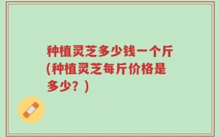 种植灵芝多少钱一个斤(种植灵芝每斤价格是多少？)