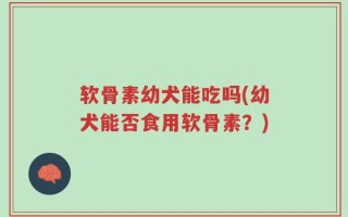 软骨素幼犬能吃吗(幼犬能否食用软骨素？)