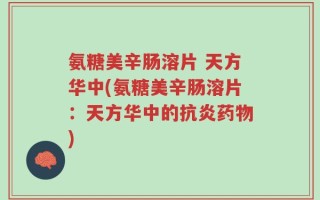 氨糖美辛肠溶片 天方华中(氨糖美辛肠溶片：天方华中的抗炎药物)