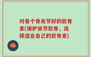 对各个骨关节好的软骨素(保护关节软骨，选择适合自己的软骨素)