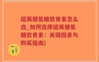 纽英健氨糖软骨素怎么选_如何选择纽英健氨糖软骨素：关键因素与购买指南)