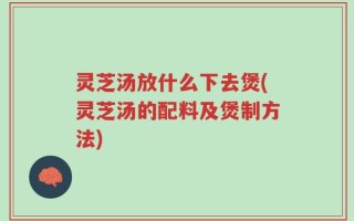 灵芝汤放什么下去煲(灵芝汤的配料及煲制方法)
