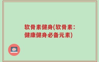 软骨素健身(软骨素：健康健身必备元素)
