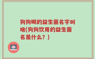 狗狗喝的益生菌名字叫啥(狗狗饮用的益生菌名是什么？)