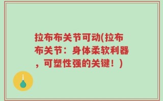 拉布布关节可动(拉布布关节：身体柔软利器，可塑性强的关键！)