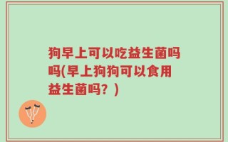狗早上可以吃益生菌吗吗(早上狗狗可以食用益生菌吗？)