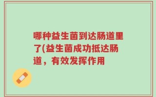 哪种益生菌到达肠道里了(益生菌成功抵达肠道，有效发挥作用