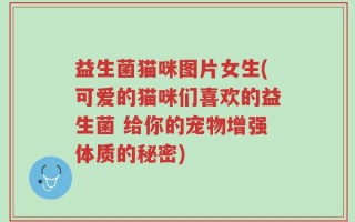 益生菌猫咪图片女生(可爱的猫咪们喜欢的益生菌 给你的宠物增强体质的秘密)