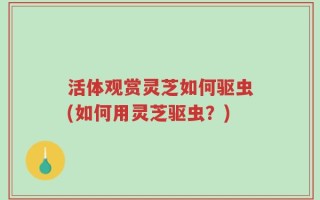 活体观赏灵芝如何驱虫(如何用灵芝驱虫？)