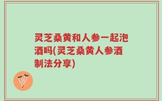 灵芝桑黄和人参一起泡酒吗(灵芝桑黄人参酒制法分享)