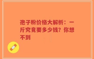 孢子粉价格大解析：一斤究竟要多少钱？你想不到