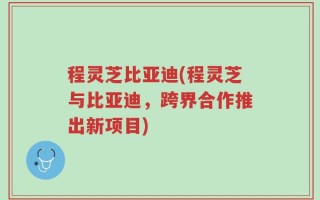 程灵芝比亚迪(程灵芝与比亚迪，跨界合作推出新项目)
