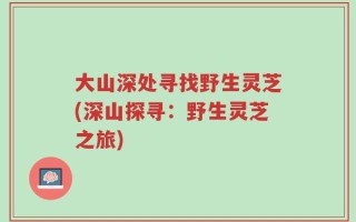 大山深处寻找野生灵芝(深山探寻：野生灵芝之旅)