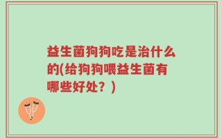 益生菌狗狗吃是治什么的(给狗狗喂益生菌有哪些好处？)