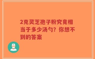 2克灵芝孢子粉究竟相当于多少汤勺？你想不到的答案