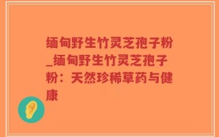 缅甸野生竹灵芝孢子粉_缅甸野生竹灵芝孢子粉：天然珍稀草药与健康