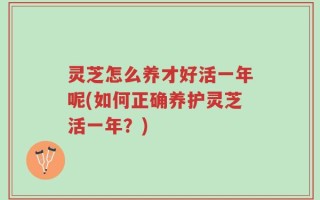 灵芝怎么养才好活一年呢(如何正确养护灵芝活一年？)