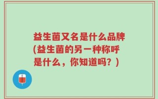 益生菌又名是什么品牌(益生菌的另一种称呼是什么，你知道吗？)