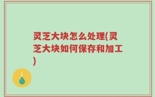 灵芝大块怎么处理(灵芝大块如何保存和加工)