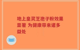 地上皇灵芝孢子粉效果显著 为健康带来诸多益处