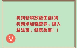 狗狗新娘放益生菌(狗狗新娘加强营养，摄入益生菌，健康美丽！)