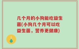 几个月的小狗能吃益生菌(小狗几个月可以吃益生菌，营养更健康)