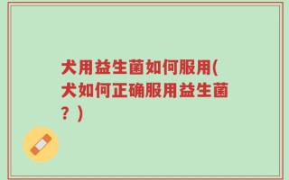 犬用益生菌如何服用(犬如何正确服用益生菌？)