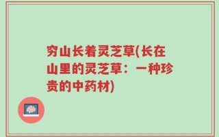 穷山长着灵芝草(长在山里的灵芝草：一种珍贵的中药材)