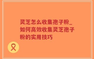 灵芝怎么收集孢子粉_如何高效收集灵芝孢子粉的实用技巧