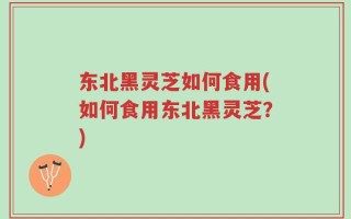 东北黑灵芝如何食用(如何食用东北黑灵芝？)