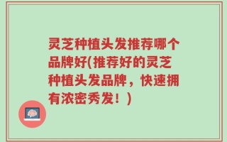 灵芝种植头发推荐哪个品牌好(推荐好的灵芝种植头发品牌，快速拥有浓密秀发！)