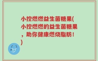小控燃燃益生菌糖果(小控燃燃的益生菌糖果，助你健康燃烧脂肪！)