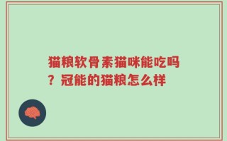 猫粮软骨素猫咪能吃吗？冠能的猫粮怎么样
